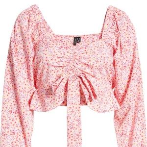 henna floral tie top